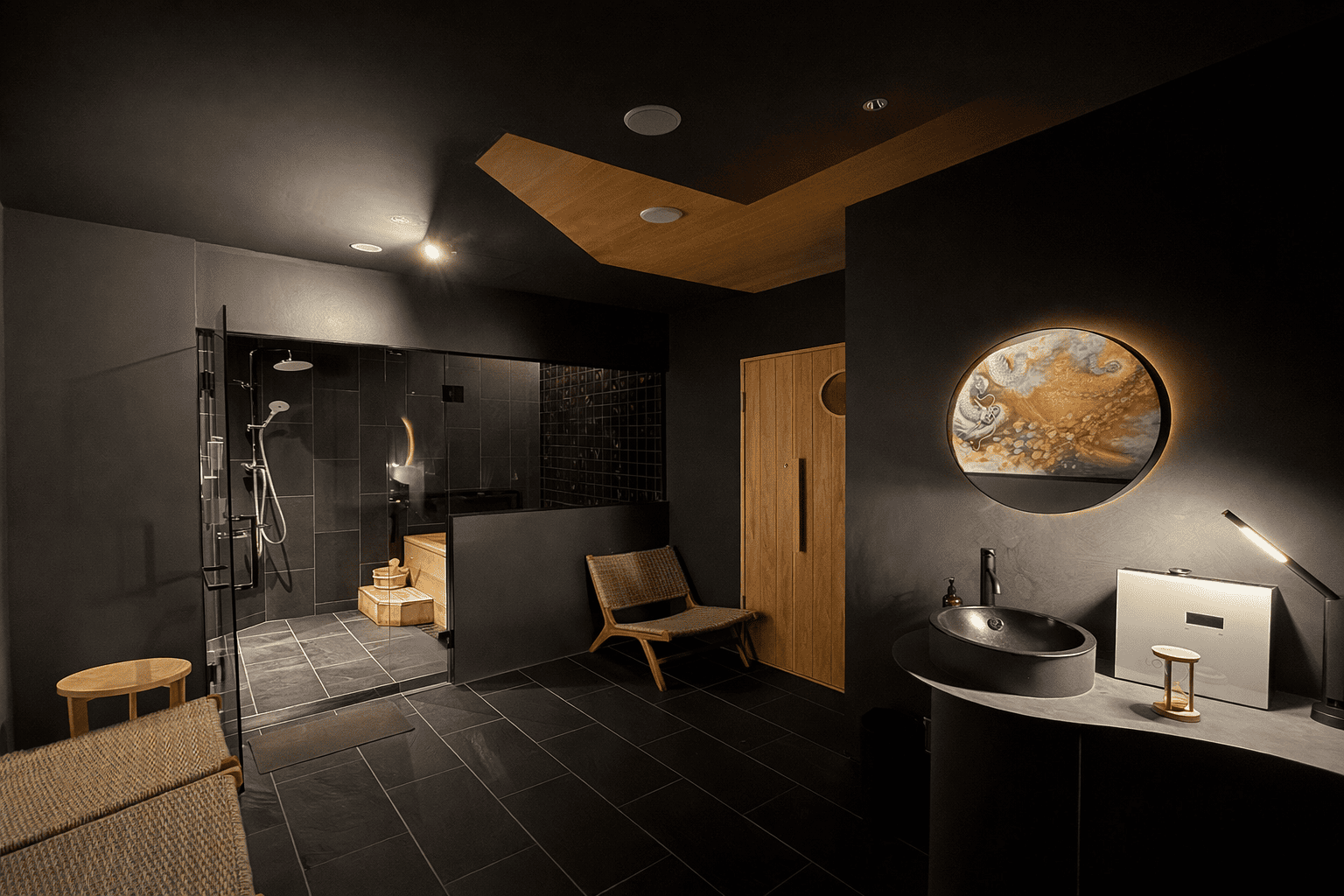 Private Sauna with Japanese Cypress Wood Interior